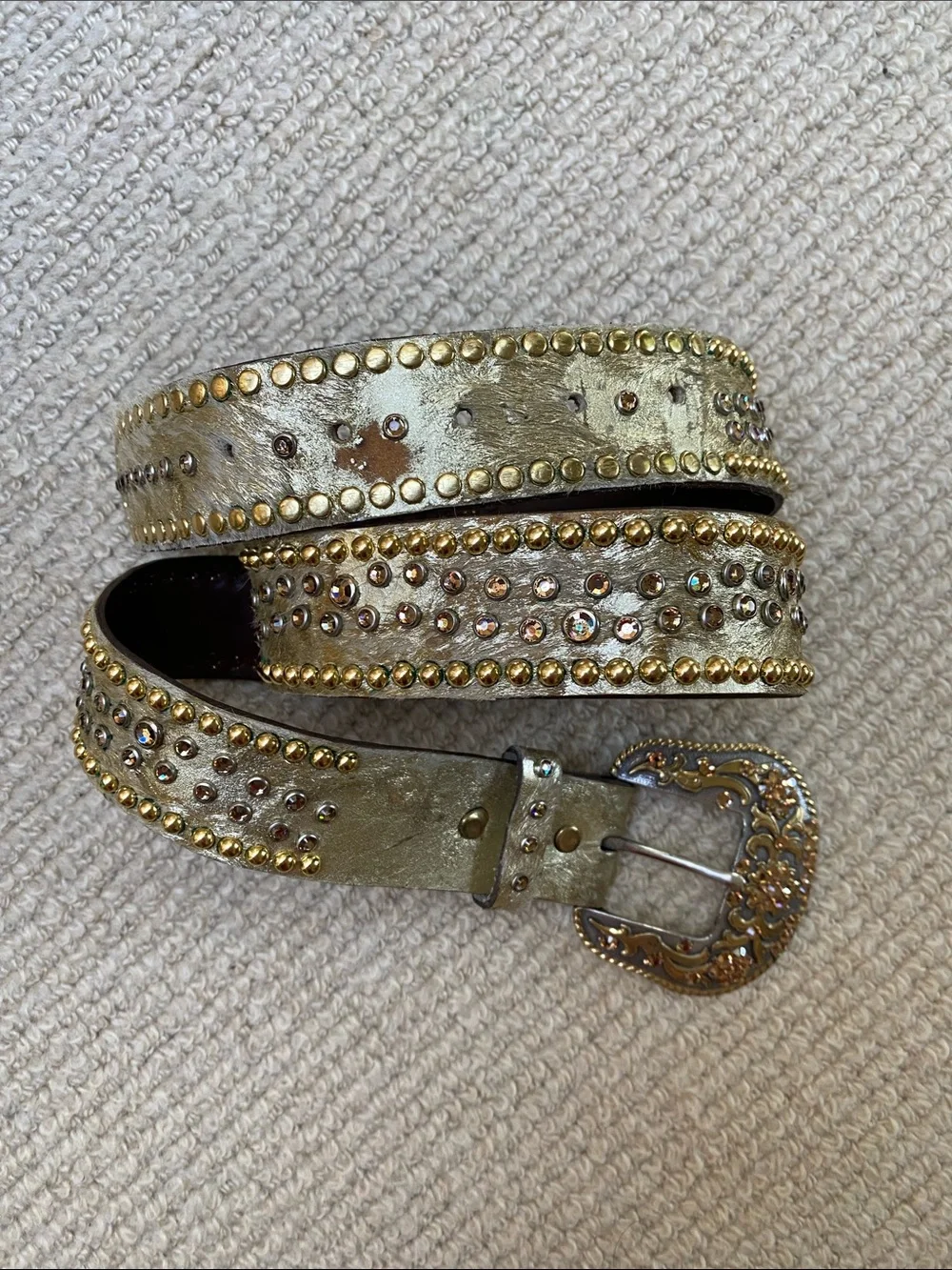 Jose Luis Gold Horse Hair Embellished Belt